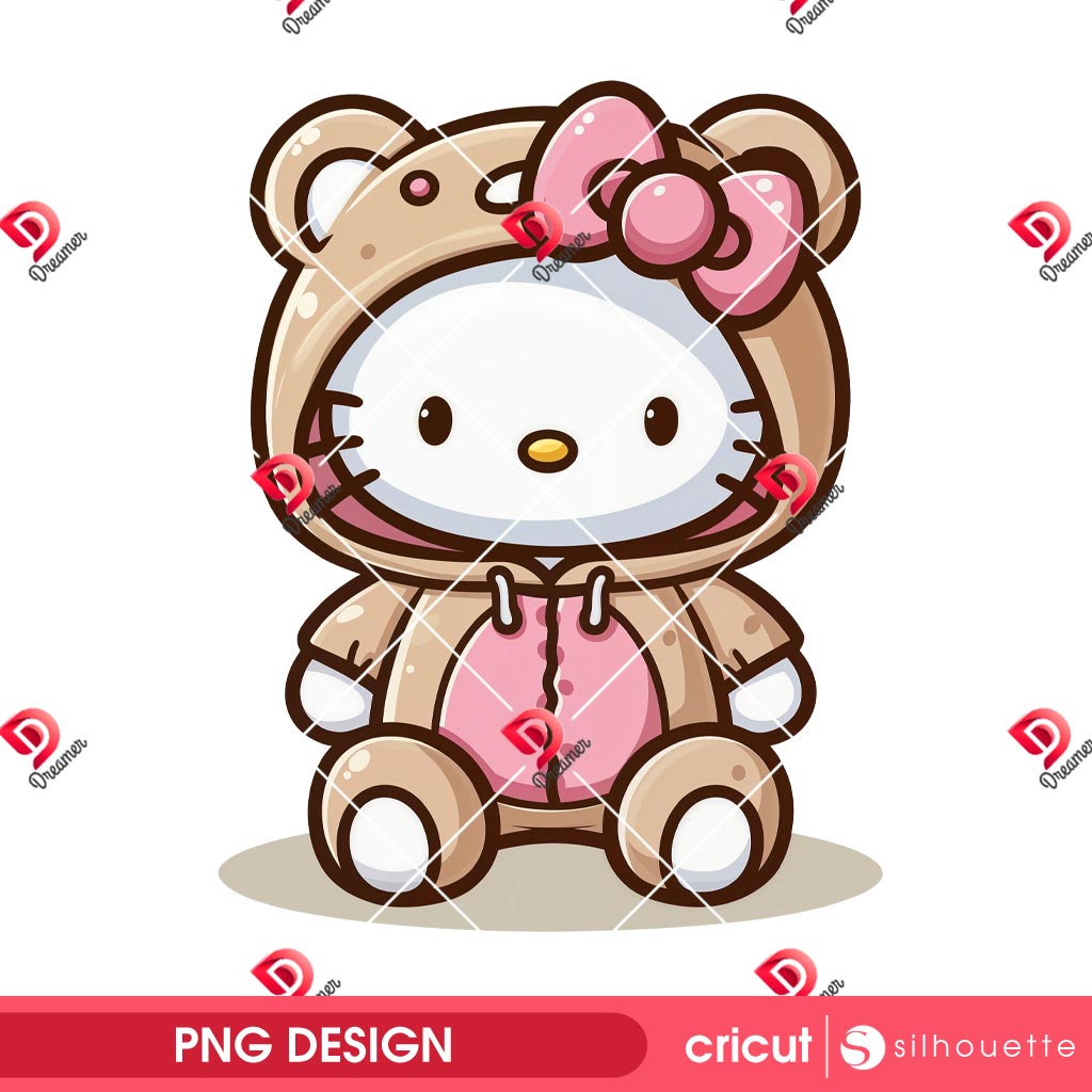 Hello Kitty Teddy Bear PNG, Kitty Wearing Bear Outfits PNG 1 Hello Kitty Teddy Bear PNG, Kitty Wearing Bear Outfits PNG