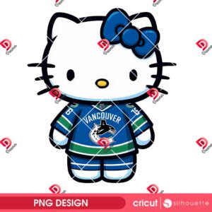 Hello Kitty Vancouver Canucks PNG, NHL Sport Hello Kitty Hockey Vancouver Canucks PNG