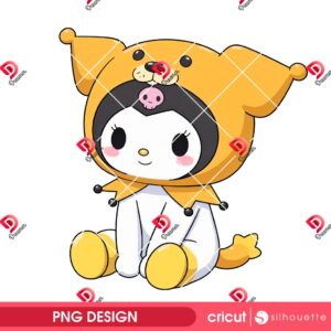 Kuromi Wearing A Cute Dog Outfit PNG, Cartoon Kuromi My Melody PNG