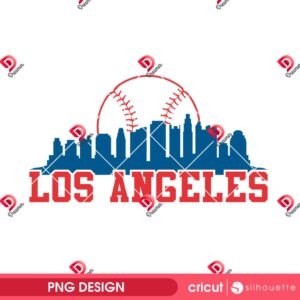 Los Angeles Baseball City Skyline PNG, Baseball Team Sport Clipart