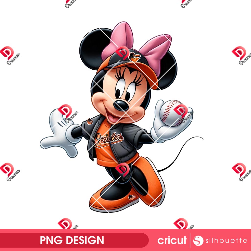 Minnie Baltimore Orioles Baseball PNG, Disney Friends MLB Baltimore Orioles PNG 1 Minnie Baltimore Orioles Baseball PNG, Disney Friends MLB Baltimore Orioles PNG