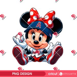 Minnie LA Angels PNG, Minnie Los Angeles Angels Baseball PNG, Disney Friends Sport MLB PNG