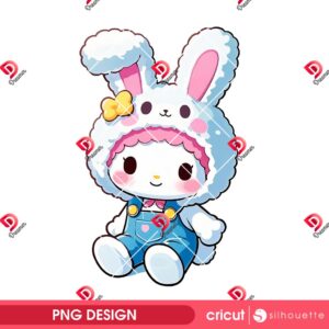 My Melody Wearing Bunny Outfit PNG, Bunny Rabbit My Melody PNG