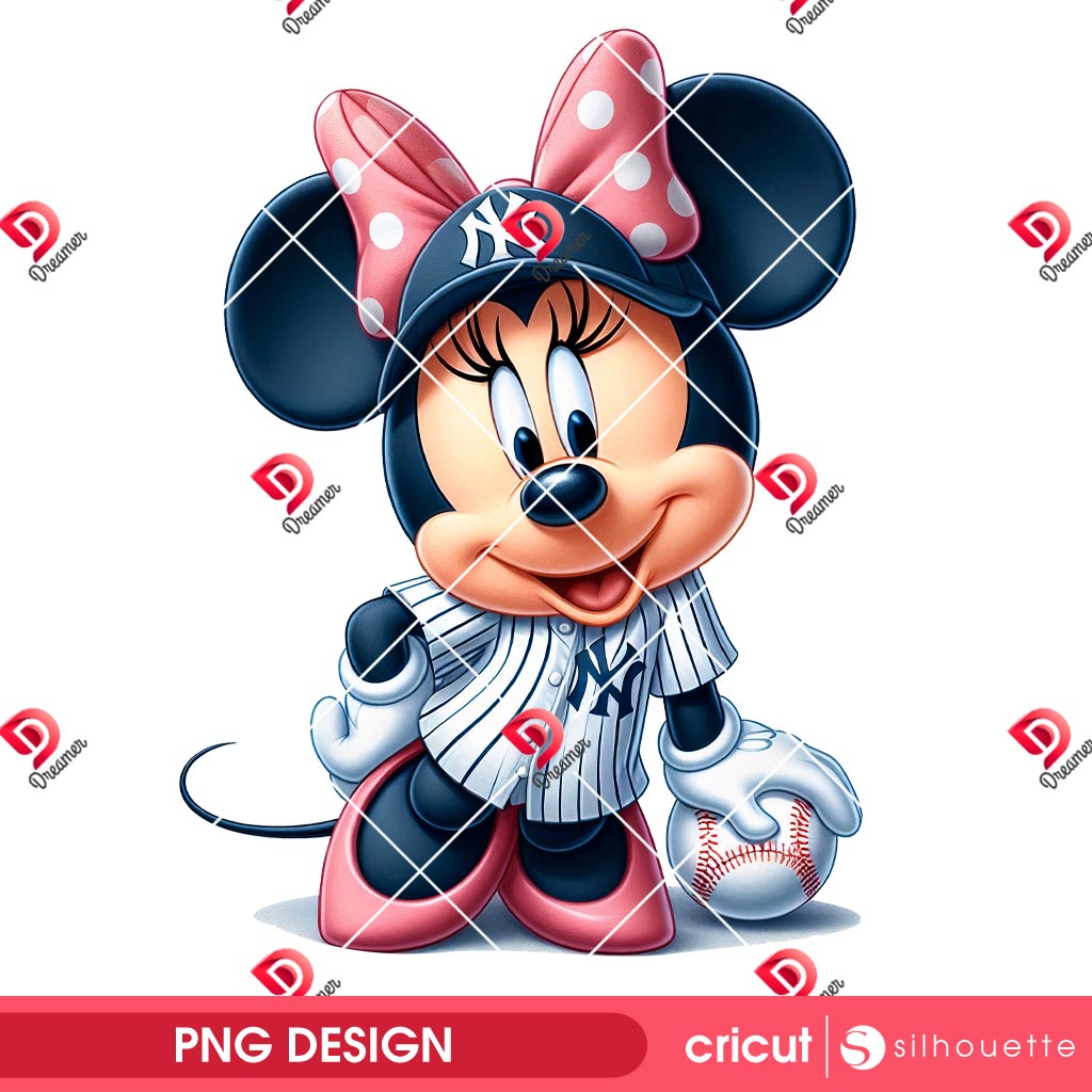 NY Yankees Baseball Minnie Mouse PNG, Disney Friends MLB Sport Yankees PNG 1 NY Yankees Baseball Minnie Mouse PNG, Disney Friends MLB Sport Yankees PNG