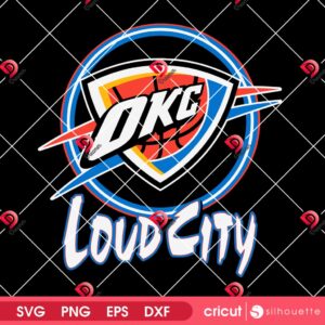 OKC Thunder Neon Loud City Basketball SVG PNG, Basketball OKC Loud City PNG SVG