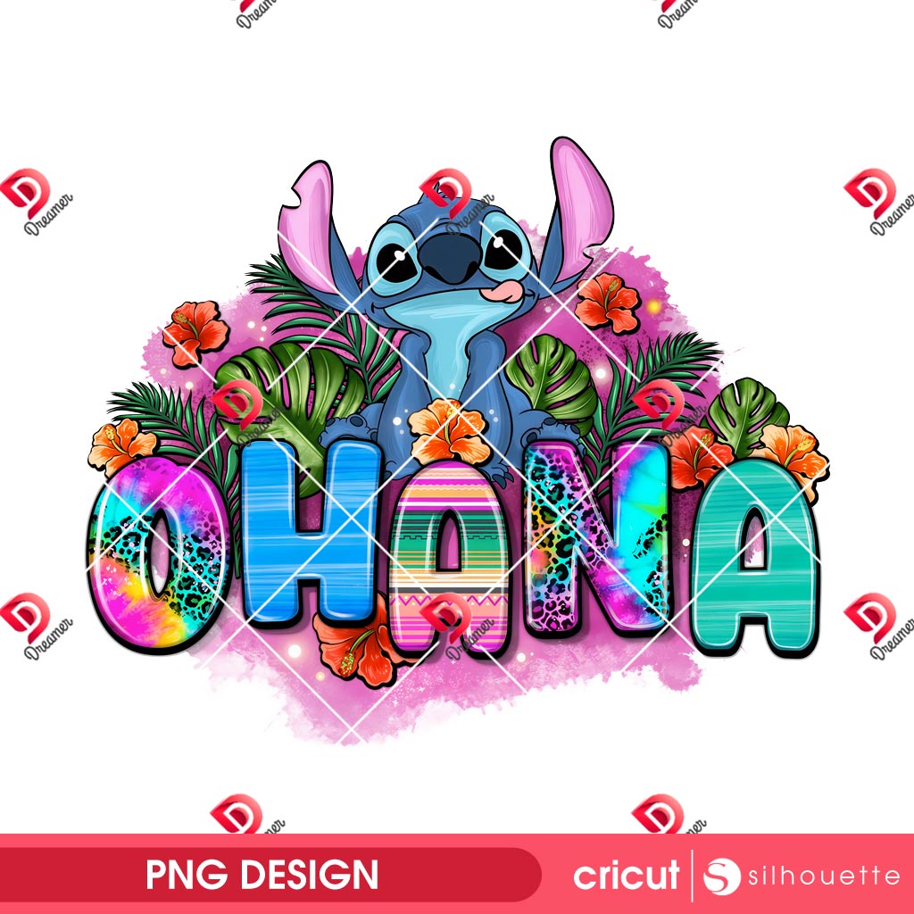 Ohana Stitch PNG Design, Cute Stitch Ohana PNG, Floral Stitch PNG 2 Ohana Stitch PNG Design, Cute Stitch Ohana PNG, Floral Stitch PNG