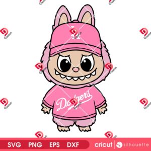 Pink Labubu Dodgers SVG PNG, Los Angeles Dodgers Labubu Player SVG PNG, Labubu Baseball Sport LA Dodgers PNG