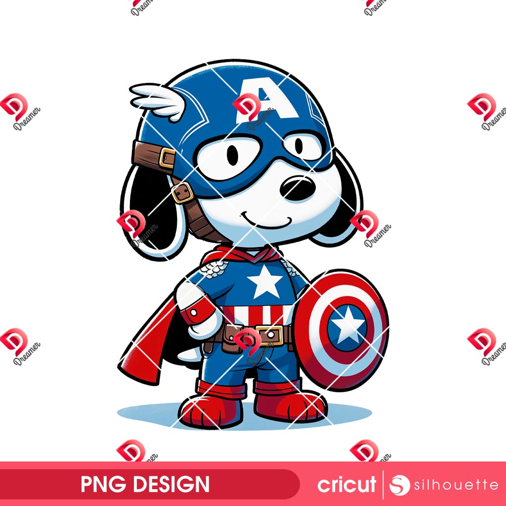 Snoopy Captain America PNG, Superhero Peanuts Snoopy PNG 2 Snoopy Captain America PNG, Superhero Peanuts Snoopy PNG