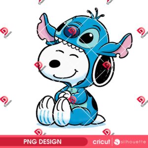 Snoopy Stitch PNG, Peanuts Snoopy Wearing Disney Stitch Outfit PNG