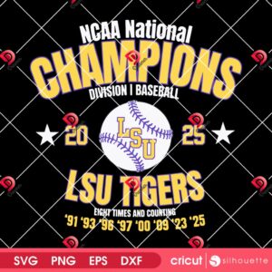 2025 LSU College Baseball World Series Championship PNG, College World Series Champs 2025 PNG