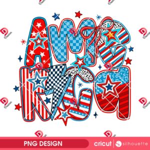 America Checkered Coquette PNG, Retro America Coquette PNG Design, Vintage 04th of July PNG