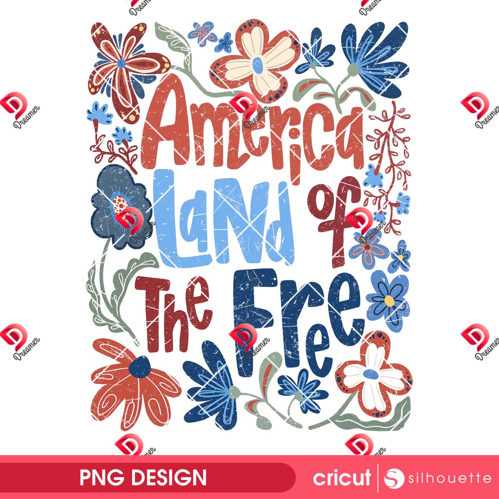 America Land Of The Free PNG Design, Retro Floral 4th of July PNG, Retro Boho Flower USA PNG Design 1 America Land Of The Free PNG Design, Retro Floral 4th of July PNG, Retro Boho Flower USA PNG Design