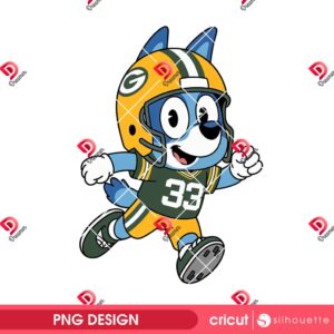Bundle Green Bay Packers PNG Design, NFL Packers Football PNG Bundle, Bundle NFL Cartoon Football 64 Bluey Green Bay Packers PNG, Bluey NFL Football Packers PNG