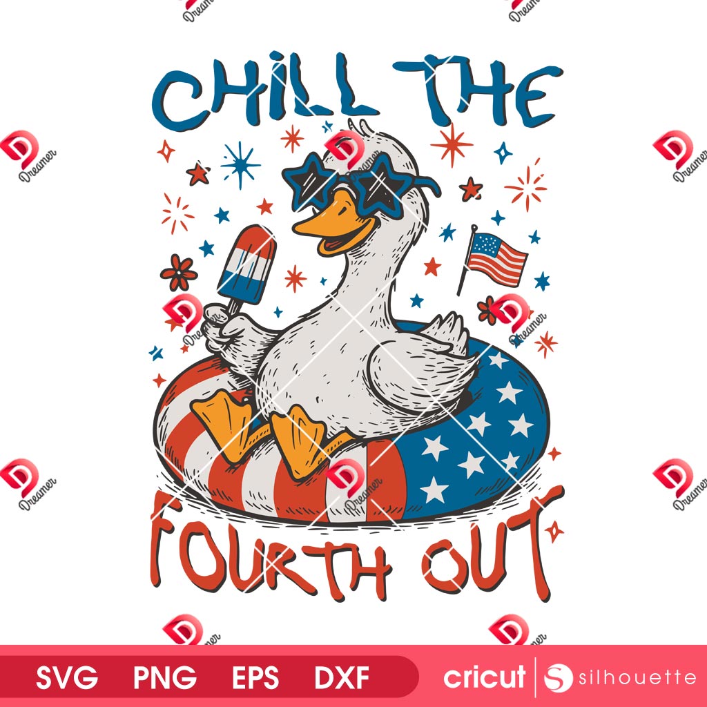 Chill The Fourth Out SVG PNG, Funny Patriotic Goose PNG SVG Design 2 Chill The Fourth Out SVG PNG, Funny Patriotic Goose PNG SVG Design