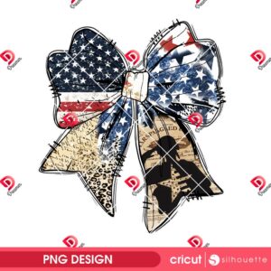 Coquette America PNG, Memorial Coquette Bow 04th Of July PNG, America Independence Day PNG