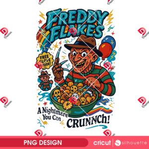 Freddy Flakes PNG Design, Funny Horror Characters Halloween PNG, Freddy Krueger Halloween PNG