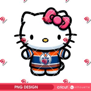 Hockey Hello Kitty Edmonton Oilers PNG, Hello Kitty NHL Sport Oilers Player PNG