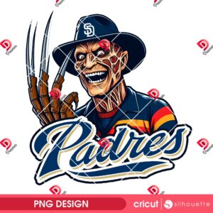 Horror Killer Freddy SD Padres PNG, MLB Baseball Freddy Krueger PNG