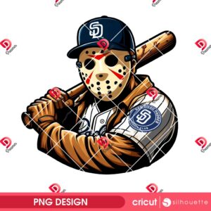 Jason Voorhees San Diego Padres PNG, Horror Killer Baseball PNG, MLB Sport Killer SD Padres PNG