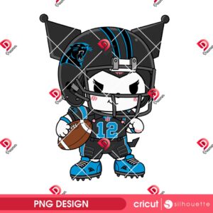 Kuromi Carolina Panthers Player PNG, Kuromi NFL Football Carolina Panthers PNG