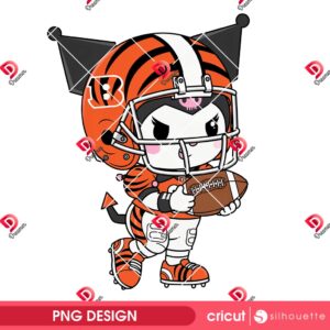 Kuromi Cincinnati Bengals Player PNG, Kuromi NFL Football Bengals PNG