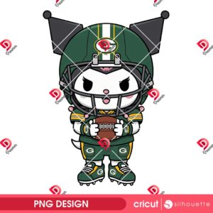 Bundle Green Bay Packers PNG Design, NFL Packers Football PNG Bundle, Bundle NFL Cartoon Football 65 Kuromi Green Bay Packers Player PNG, Kuromi NFL Football GB Packers PNG