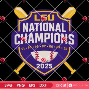 LSU National Champions 2025 SVG PNG, LSU Baseball Tiger PNG SVG Design
