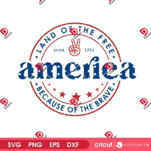Land Of The Free Because Of The Brave PNG SVG, 4th of July America SVG PNG