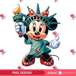 Minnie Mouse Statue of Liberty PNG, Disney Mouse Independence Day PNG, Minnie 04th Of July PNG