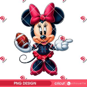 Minnie Texans Football PNG, Disney Minnie Mouse Houston Texans NFL PNG
