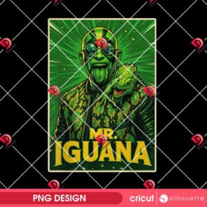 Mr Iguana Tongue Out PNG Design, Mr Iguana Funny Lizard Wrestler PNG