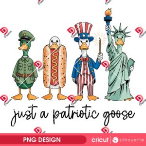 Patriotic Goose PNG Design, 04th Of July Silly Goose PNG, USA Goose Funny Independence Day PNG