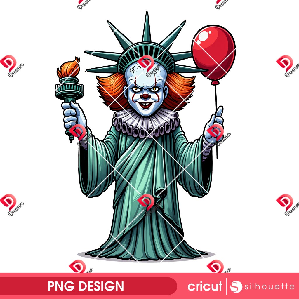 Pennywise Statue of Liberty PNG, Horror Killer Independence Day PNG, Funny 04th Of July PNG 1 Pennywise Statue of Liberty PNG, Horror Killer Independence Day PNG, Funny 04th Of July PNG