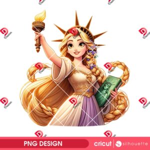 Princess Independence Day PNG, Rapunzel Disguises Herself As The Goddess Of Liberty PNG, Disney Princess 04th Of July PNG