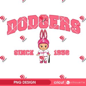 Sonny Angel LA Dodgers Pink Outfit PNG, Los Angeles Dodgers Baseball Pink Sonny Angel PNG