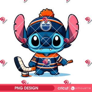 Stitch Edmonton Oilers NHL PNG, Disney Stitch Hockey Oilers Player PNG