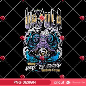 Ursula PNG Design, Villain PNG, Ursula Rock Band Style Make Em Scream World Tour Villain PNG