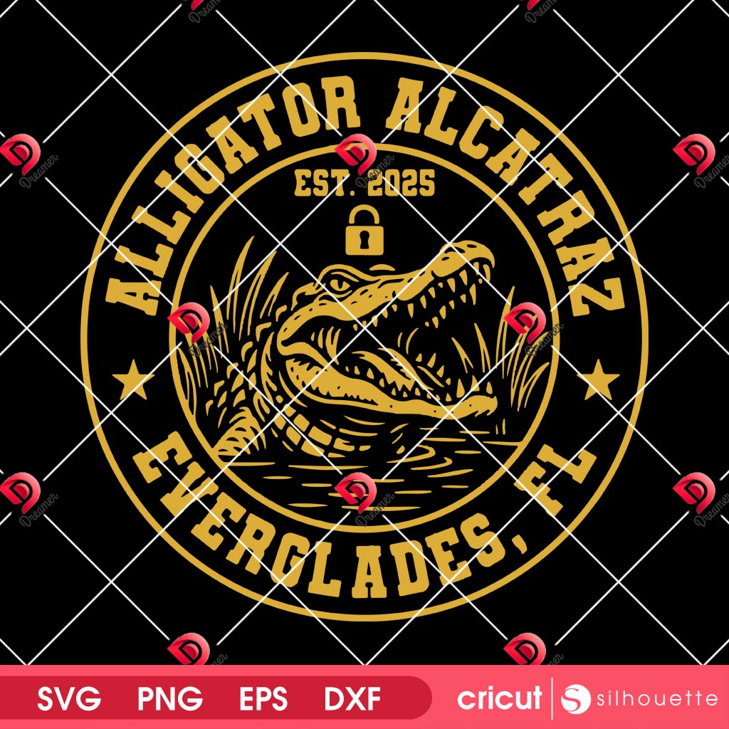 Alligator Alcatraz SVG PNG EPS DXF Design, Alligator Alcatraz Everglades FL EST 2025 SVG PNG 2 Alligator Alcatraz SVG PNG EPS DXF Design, Alligator Alcatraz Everglades FL EST 2025 SVG PNG