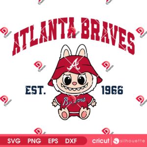 Atlanta Braves Labubu SVG PNG, Labubu Monster Baseball Braves SVG PNG