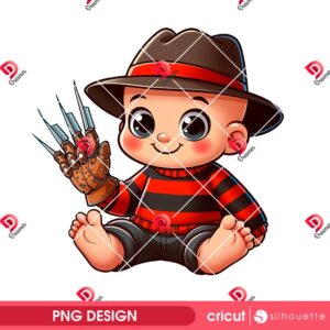 Baby Freddy Krueger PNG, Baby Horror Killer Freddy PNG, Halloween 2025 PNG