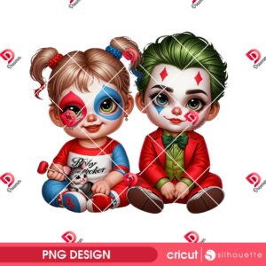 Baby Harley Quinn And Joker PNG, Baby Movie Characters PNG, Cute Movie Couple PNG