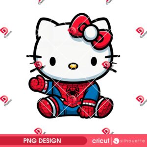 Baby Spiderman Hello Kitty PNG, Hello Kitty Superhero PNG Design
