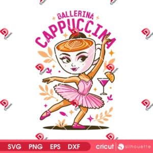 Ballerina Cappuccina Italian Brainrot SVG PNG, Brainrot Characters SVG PNG