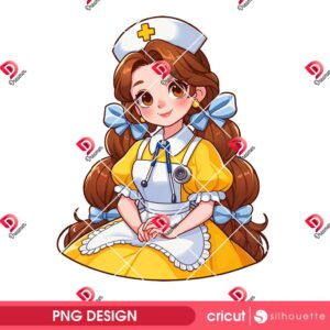 Belle Nurse PNG, Disney Princess Nurse In Hospital PNG