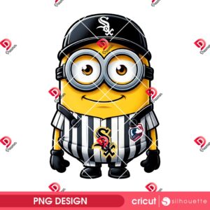 Chicago White Sox Minion PNG, Minion Baseball White Sox PNG, MLB Chicago Baseball PNG