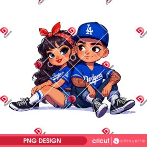 Chicano Couple Dodgers PNG, Mexican Sport MLB Los Angeles Dodgers PNG, Chicana LA Dodgers Couple PNG