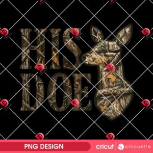 Couple His Doe Her Buck PNG Design, Deer Hunting Couples PNG