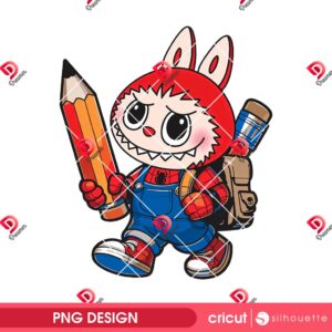 Cute Labubu Back To School Design PNG, Labubu School 2025 PNG, Back To School Cartoon Monster Doll PNG