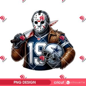 Dallas Cowboys Jason Player PNG, Horror Killer Jason Voorhees NFL Football PNG, Dallas Cowboys Horror Halloween PNG