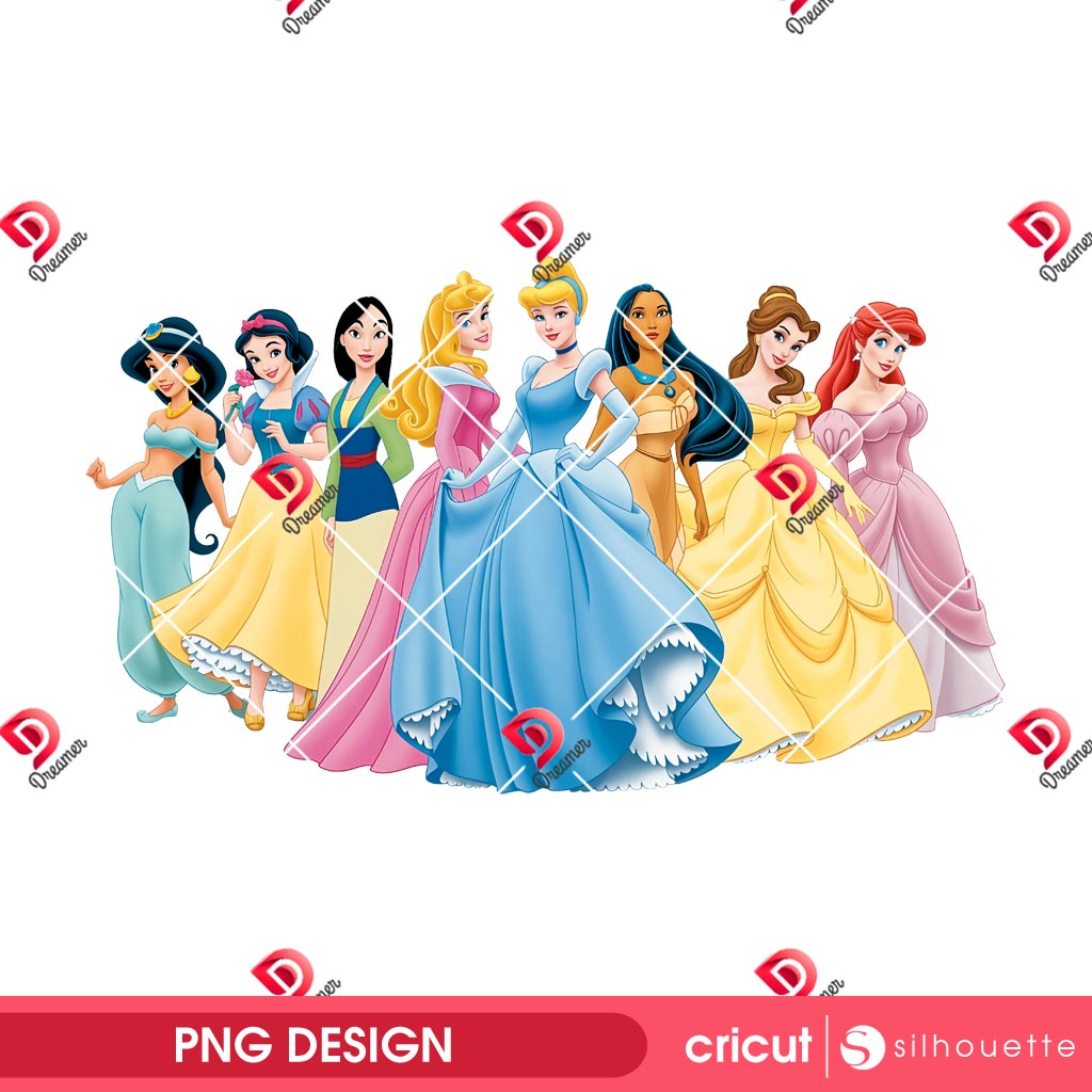 Disney All Princess PNG Design, Princess Disney Clipart Digital PNG 4 Disney All Princess PNG Design, Princess Disney Clipart Digital PNG